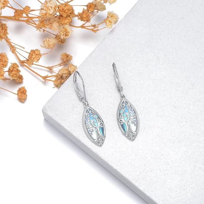 VONALA Flower Earrings for Women 925 Sterling Silver Rose/Lotus/Scottish Thistle/Tulip/Lilac/Mushroom/Pineapple Dangle Drop Earrings Flower Jewelry Gifts for Women Girls Birthday Gifts