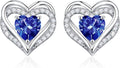 Iefil Valentine Day Gifts for Her - 925 Sterling Silver Heart Stud Earrings Birthday Gifts for Women