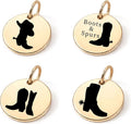 SM Design Western Charm Set of 4 – Stainless Steel Western Charms for Bracelets & Necklaces – Cowgirl, Ranch & Country Style Jewelry Charms – Western Gift for Women & Moms