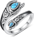 Spoon Rings for Women 925 Sterling Silver Turquoise Spoon Rings Vintage Thumb Rings Jewelry Gifts for Women Men