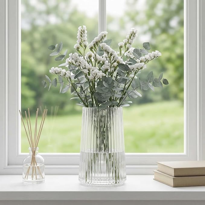 Clear Glass Vase for Flower, Flower Vase for Bouquet, Modern Glass Vases - Image 3