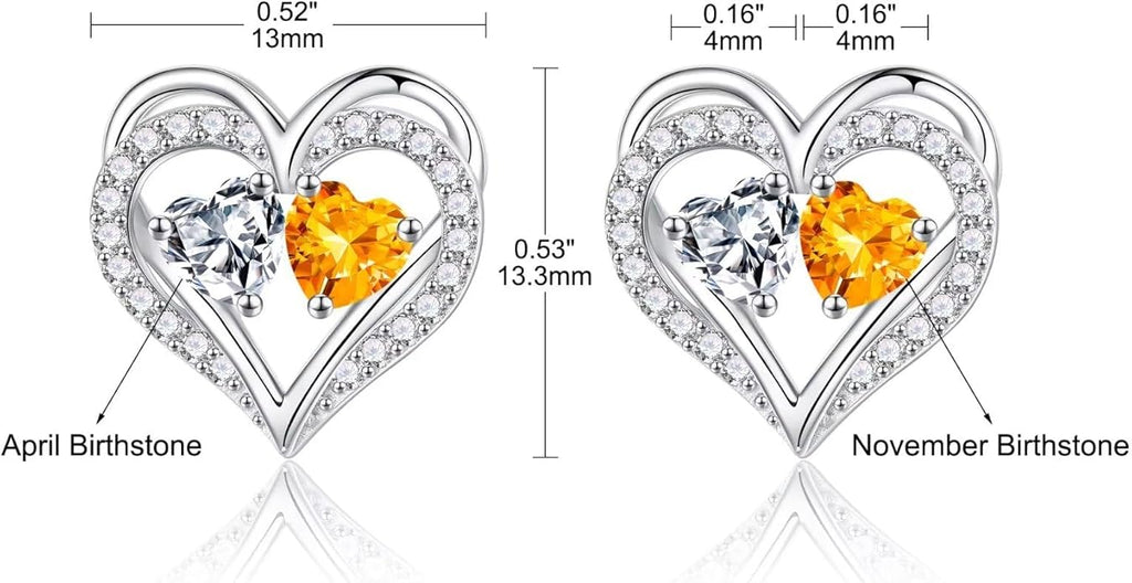 Iefil Valentines Day Gifts for Her - 925 Sterling Silver Birthstone Earrings, Anniversary Birthday Gifts for Women Wife Girlfriend Mom