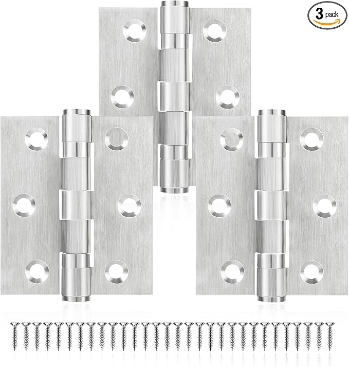 3Pcs Stainless Steel Door Hinges 3 Inch, Heavy Duty Ball Bearing Hinges by MOZCORNHARDWARE