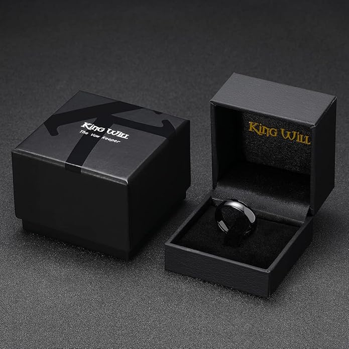 King Will Tungsten Carbide Wedding Band for Men Women Promise Rings for Couples Domed High Polish