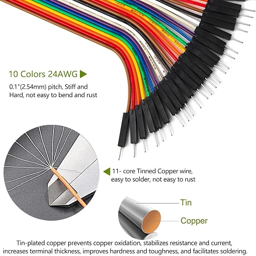 240pcs Dupont Wire Kit, 10cm and 20cm Jumper Cables, 40-Pin M-F/M-M/F-F - Image 7