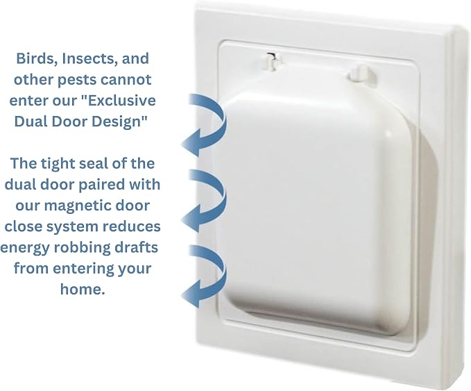 NO-PEST VENT Dual Door Dryer Vent Cover 4 Inch Outdoor, Made in USA, Highest - Image 4