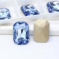 8Pcs Octagon Crystal Pointback Rhinestones,27 * 18.5mm Large Glass Rhinestones Gem Stones for Crafts Dress Shoes Jewelry Making，Light Blue