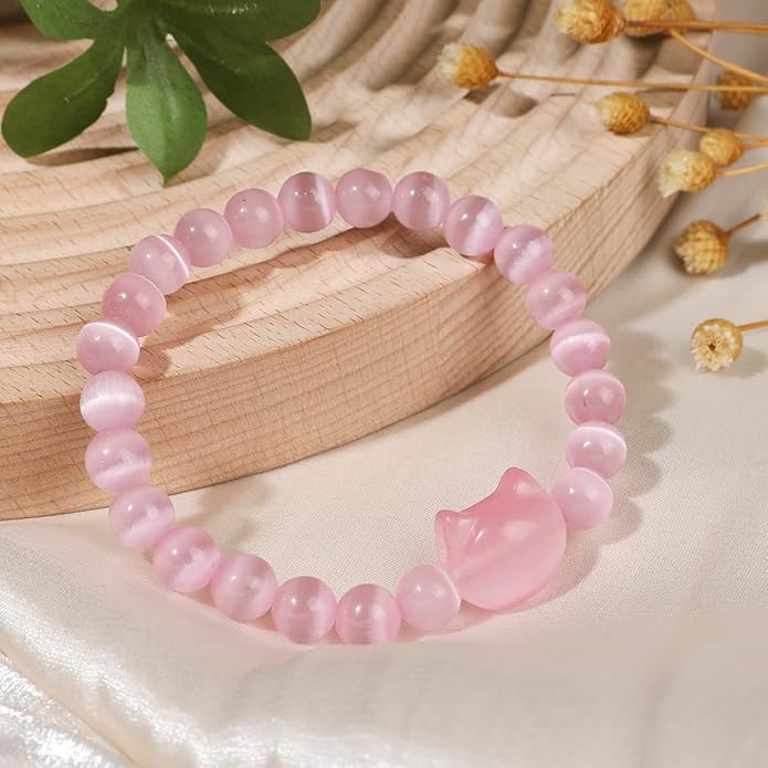 Money Attraction Cat Bracelet - Black Obsidian Women Bracelets -Wealth Prosperity Abundance Stone Bead Bracelet, Entrepreneur Business Luck Beaded Bracelets,Spiritual Mood Energy Cute Protection Stretch Bracelet,Health Good Luck Feng Shui Bracelets For...