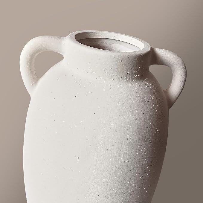 White Ceramic Vase-Boho Decorative Vase, Terracotta Tall Vases Decorative - Image 9
