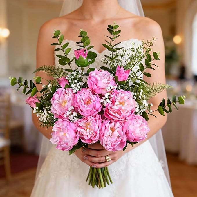 5PCS 22in Peonies Artificial Flowers, Real Touch Latex Fake Peonies | Lifelike - Image 7