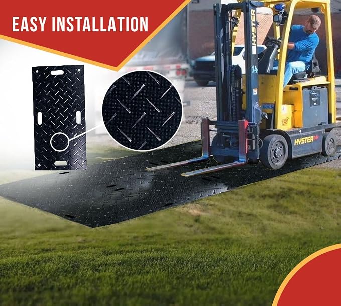 2' x 4' Ground Protection Mats w/Double Sided Diamond Plated Tread Design - Image 5
