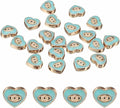 MECCANIXITY 20 Pcs Heart Evil Eye Beads Colorful Flat Loose Spacer Evil Eye Charms for DIY Bracelet Earrings Necklace Crafts Jewelry Making, Sky Blue