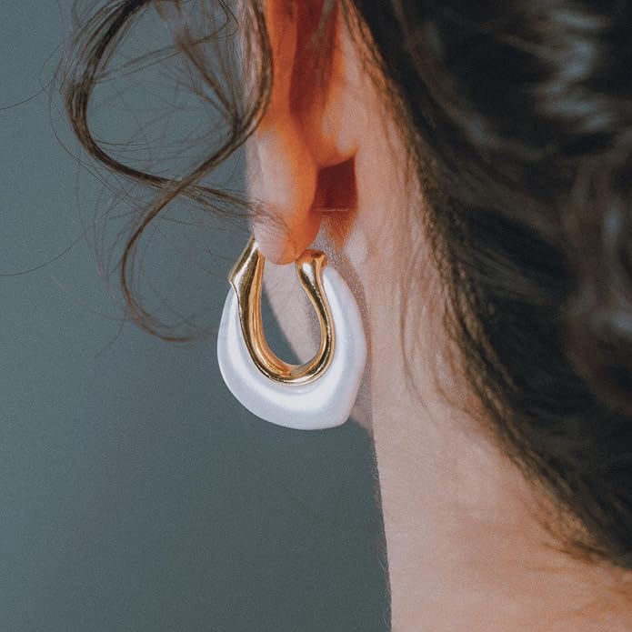 Acrylic Hoop Earrings Chunky Huggie Statement Vintage Earrings Cute Resin Drop Earring Trendy Jewelry Gifts for Women