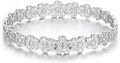 hotoo Flower Bangle Bracelets for Women Cute Stackable Stainless Steel Cuff Bracelet Mother Daughter Sister