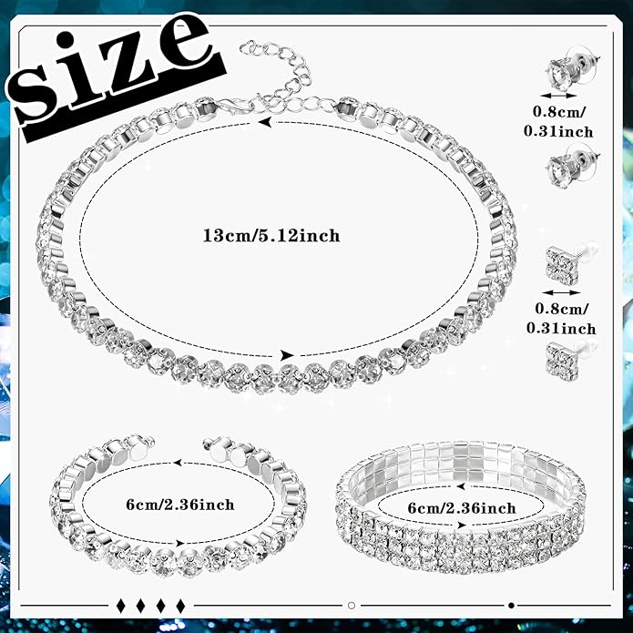 Glenmal Pearl Rhinestone Jewelry Set for Women Pearl Necklace Bracelet Earrings for Wedding Birthday Bridal Shower Tea Party