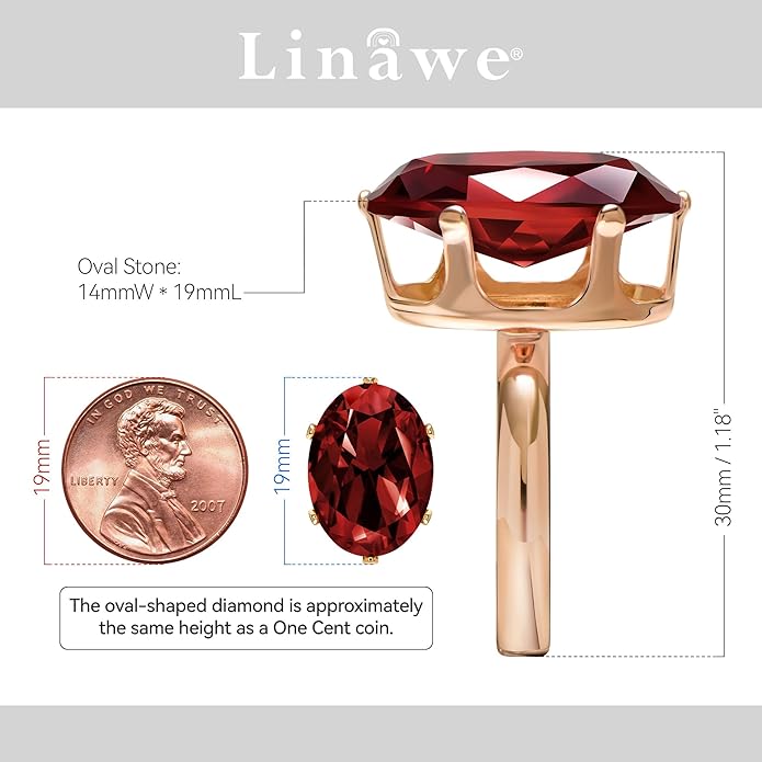 Linawe Cubic Zirconia Imitation Diamond Moissanite Rings for Women, 14K Gold/Rose Gold/Silver Adjustable Chunky Ring, Costume Rhinestone Jewelry for Wedding Engagement