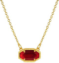 Birthstone Necklace for Women 14K Gold Plated Dainty Pendant Teen Trendy Stuff Jewelry Gift Chain 17+3 Inch