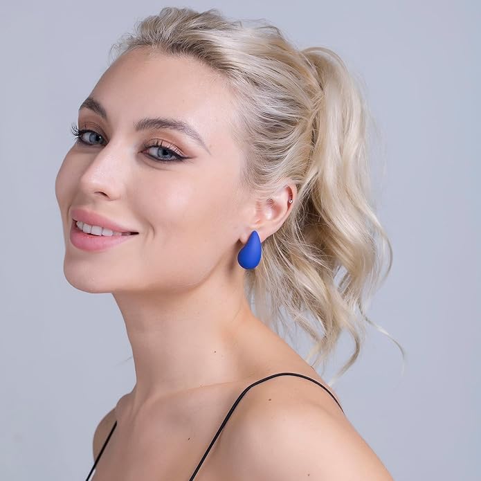Chunky Acrylic Hoop Earrings, Lightweight Waterdrop Hoops Earrings, Hypoallergenic Trendy Jewelry for Women
