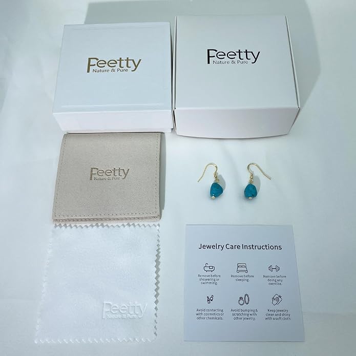 Turquoise Dangle Earrings Vintage 925 Sterling Silver Irregular Gemstone Drop for Women Gift