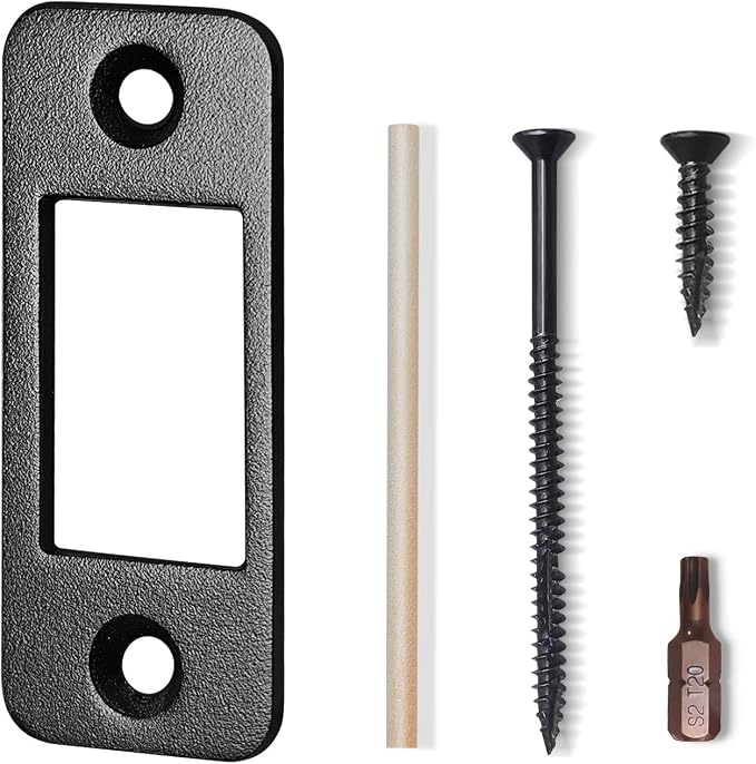 Deadbolt Strike Plate, Heavy Gauge Version, 2-3/4" H × 1-1/8" W | Screw Hole by MOSECYOU
