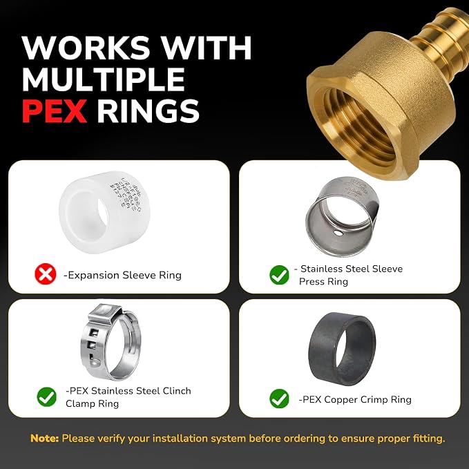 12 Pack Pex Fittings, 1/2" Female NPT to 1/2" Pex Male Adapter, Heavy-Duty - Image 7