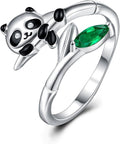 POPLYKE Frog/Wolf/Dragonfly/Hummingbird/Fox/Elephant/Panda/Red Panda/Angel Wings Rings for Women Men 925 Sterling Silver Anxiety Rings Open Rings Jewelry