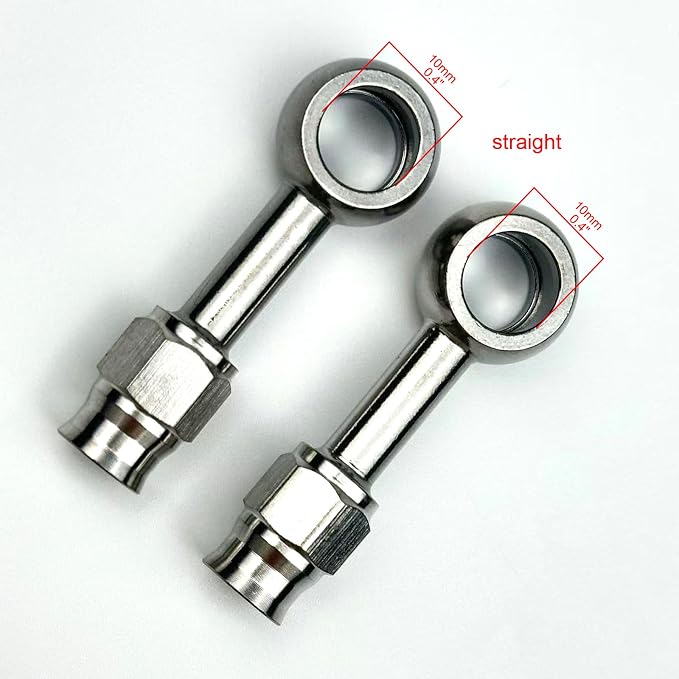 2pcs stainless steel straight 0 degree female AN3-3 3AN to metric M10 10mm - Image 2