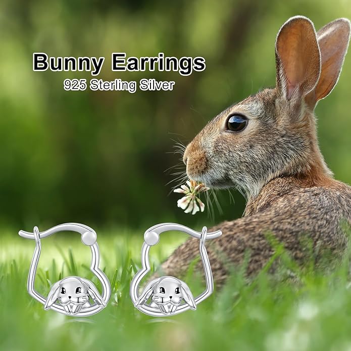 Hypoallergenic Earrings Rabbit Tiger Teddy Koala Puppy Panther Peacock Earrings Sterling Silver Animal Hug Hoop Earrings Jewelry Mothers Day Graduation Birthday Gifts for Women