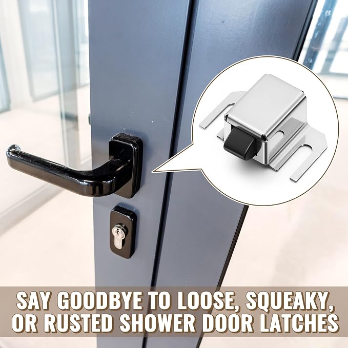 Jetec 2 Pack Black Shower Door Latch Replacement, Stainless Steel | Single - Image 6