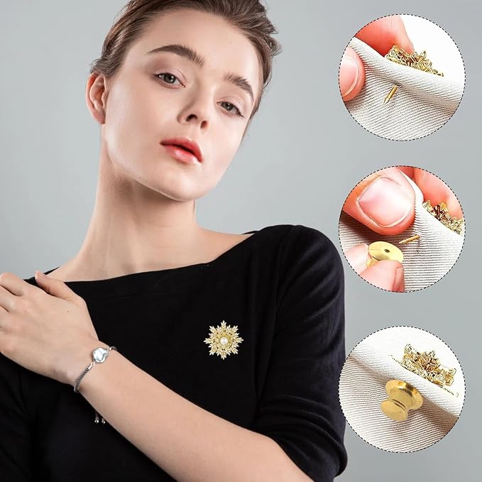 30 PCS Locking Pin Backs,Locking Pin Keepers,Metal Pin Backing for Brooch Enamel Lapel Pin Lock(Golden)