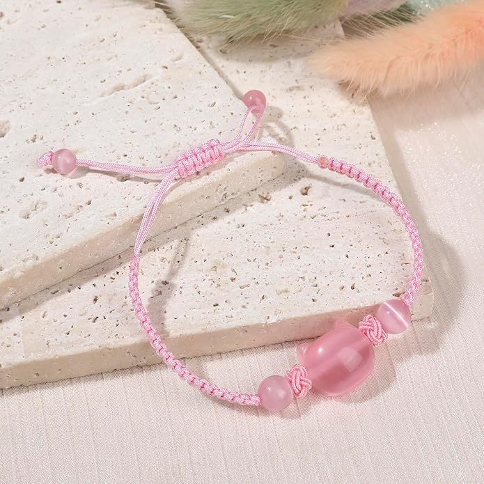Money Attraction Cat Bracelet - Black Obsidian Women Bracelets -Wealth Prosperity Abundance Stone Bead Bracelet, Entrepreneur Business Luck Beaded Bracelets,Spiritual Mood Energy Cute Protection Stretch Bracelet,Health Good Luck Feng Shui Bracelets For...