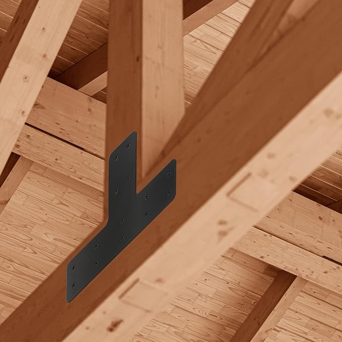 4 Pcs 12*8 Inch T Post Timber Brackets, Post to Beam Connector | - Image 6