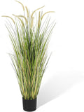 KOL Artificial 4ft Horsetail Reed Grass, 47.2in Artificial Indoor Outdoor Fake by KOL
