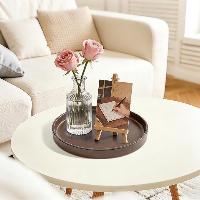 1 Pack 9" Bathroom and Vanity Tray, ABS Bathroom Counter Organizer, Coffee - Image 3