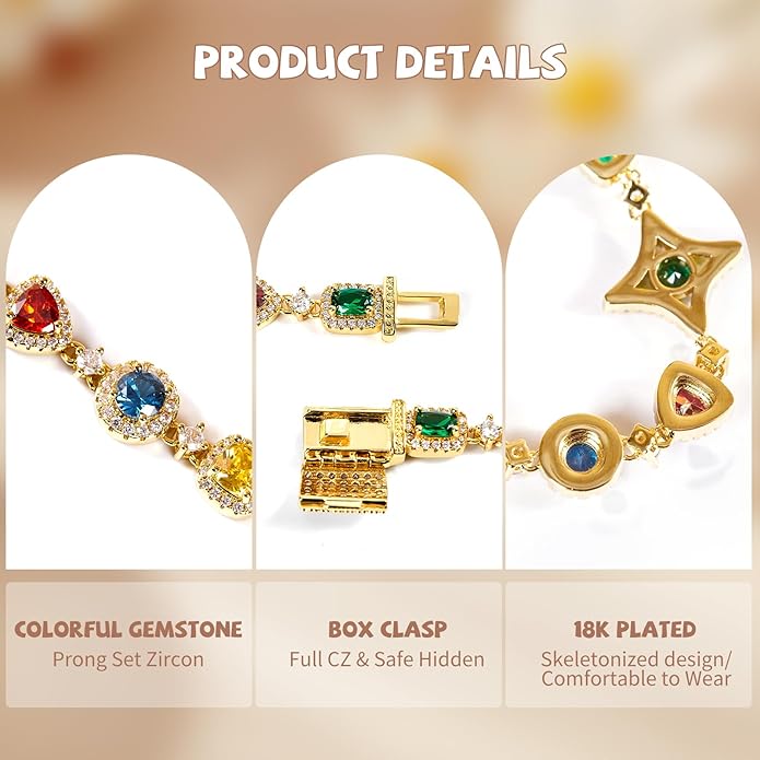 Tears of the Rainbow Hip-Hop Alloy Zirconia Necklace for Men & Women, Colorful Gemstone Statement Jewelry, Unique Urban Style Chain for Streetwear, Unisex Bold Design Gift Necklace for Men