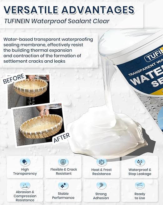 Transparent Waterproof Coating, TUFINEIN 35oz Invisible Waterproof Agent Indoor - Image 2