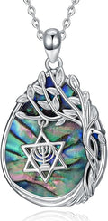 Jewish Jewelry Tree of Life Necklace 925 Jewish Sterling Silver Pendant Necklace Women Gift