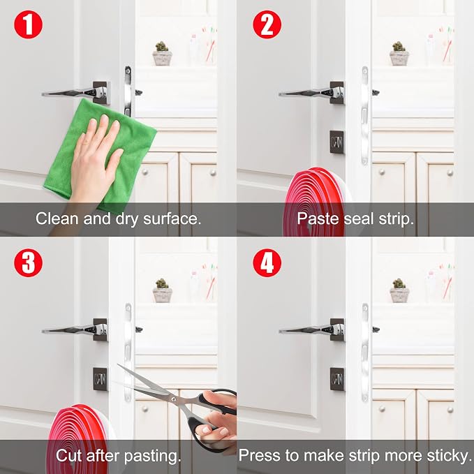 ToLanbbt T-Shaped Door Draft Stopper 1.37 in x 10 FT Silicone Weather Stripping - Image 6