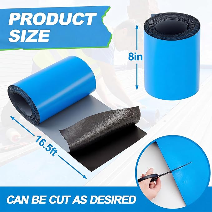 8in x 16.5ft Roof Waterproof Tape, Heavy Duty TPU Self-Adhesive Leak Repair - Image 2