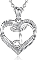 INFUSEU Unique Initial Necklaces for Women Girls Small Heart Letter Jewelry, Meaningful Personalized Gifts