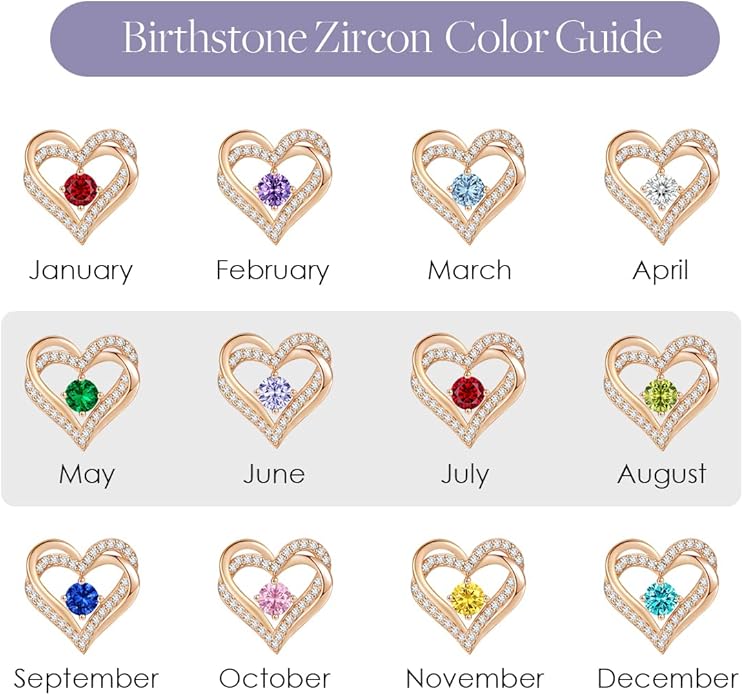CDE Forever Love Heart Stud Earrings for Women, 925 Sterling Silver Birthstone Heart Stud Earrings Christmas Day Mother's Day Gift Anniversary Birthday Jewelry Gifts for Women Wife Her