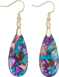 Boho Women Natural Stone Earrings Unique Healing Imperial Jasper Gemstone Energy Hypoallergenic Lightweight Dangle Drop Earrings Multiple Styles Earrings Jewelry for Birthday Party Gift