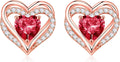 Iefil Valentine Day Gifts for Her - 925 Sterling Silver Heart Stud Earrings Birthday Gifts for Women