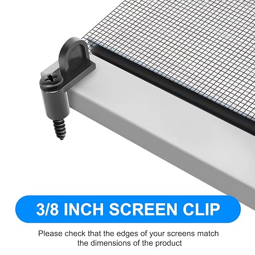 12 Pack 3/8'' Window Screen Clips, Diecast Door Glass Screen Door Clips | - Image 4