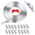 304 Stainless Steel Hose Clamp Assortment Kit, DIY 35FT Metal Strap + 16 by maierke