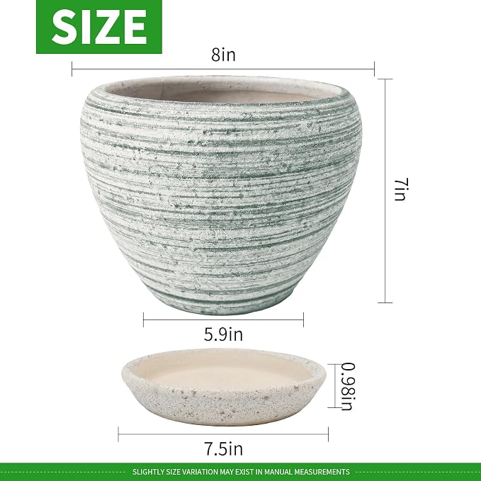 Deep Dream 10 Inch Plant Pot- Ceramic Planter Pot Round Plant Pots - Image 3