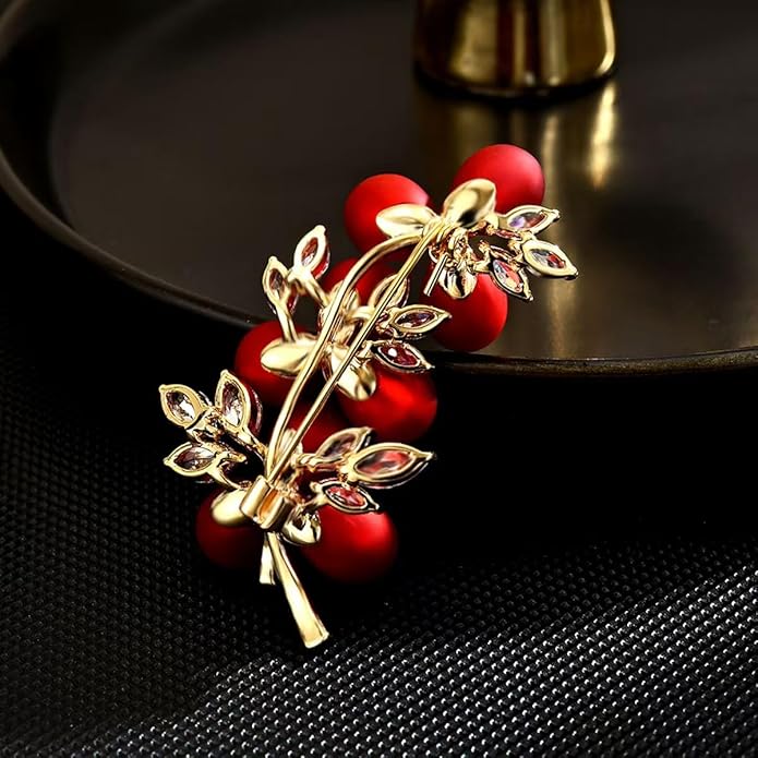 Red Rose Flower Brooches and Pins for Women Costume Jewelry Brooch Pins Broches Jewelry for Women Elegant Lady Pin