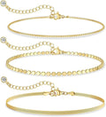 DEARMAY Dainty Silver Plated Bracelets for Women Trendy, Silver Jewelry Set for Women Bracelets for Women Paperclip Box Herringbone Figaro Rope Chain Bracelet Fashion Pack Gifts for Women