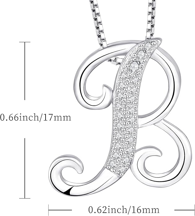 STARCHENIE Initial Necklace for Women 925 Sterling Silver Letter A-Z Pendant 26 Alphabet Jewelry