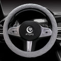 Soft Car Steering Wheel Cover for Sedan, SUV, Warm Luxury Velvet, Odorless, Universal, Anti Slip, Summer Winter, Gray, Standard Size[14" 1/2-15"](37-38cm)